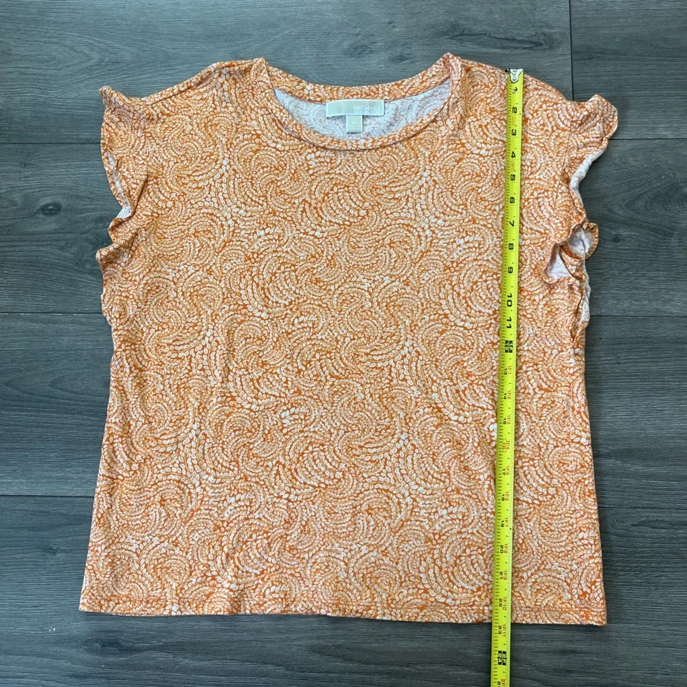 Michael Kors Womens M Top Blouse Sleeveless Orange